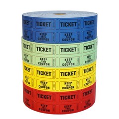 4 Rolls Raffle Tickets Double Roll 4 Colors 2000 Tickets Each 8000 Total