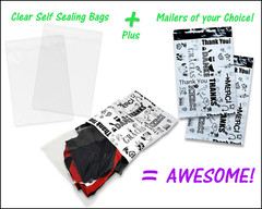 50 Pack, 25 Each 10×13″ Poly Mailers & Transparant plastic apparel Mailing bags