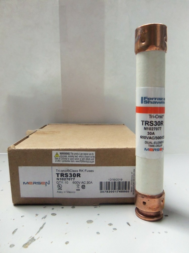 New Lot Mersen Ferraz Shawmut TRS30R 30 Amp Fuses FRS-R-30 600 Volt NIB
