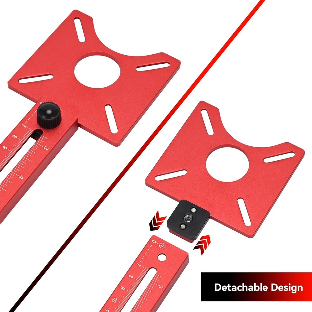 HeavyDuty Wood Router Circle Cutting Guide 15.7″ Dual Scale Inch CM Slotting Jig