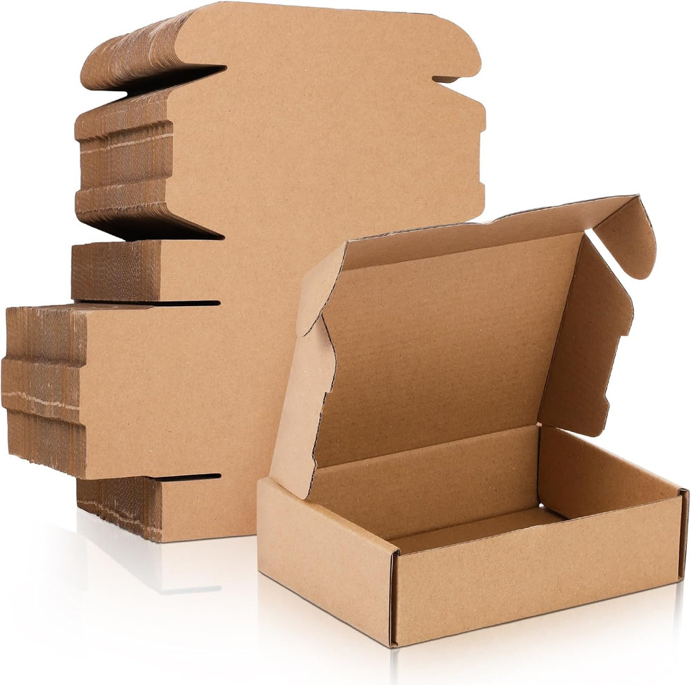 Qilery 100 Pcs Shipping Boxes Cardboard Gift Corrugated Cardboard Brown Boxes Ma