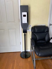 Motion Activated Sanitizer Dispenser with Floor Stand & 120v Power Supply.