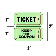 8000 Double Roll Raffle Tickets 4 Colors x 2000 Tickets Red Blue Yellow Green