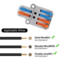 10 Pcs Lever Wire Connectors Quick Wiring Cable Connector Push-in Conductor