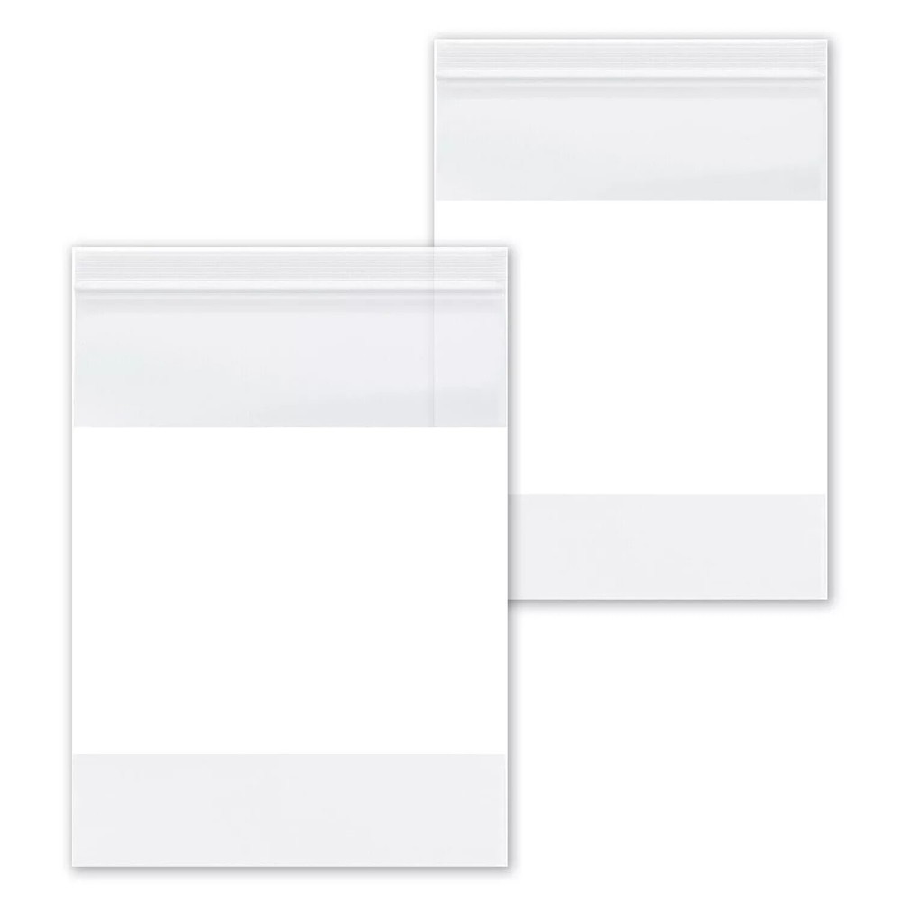 4 Mil White Block Clear Zipper Lock Bags Plastic Reclosable Bags 1000-10000