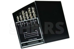 18pcs #6-32 to 1/2-13 NC #36 to 27/64 HSS Spiral Flute Plug Tap & Drill Set P}