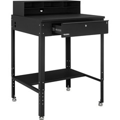 34-1/2″W x 30″D x 38″H Shop Desk with Pigeonhole Compartment Riser Flat Surface