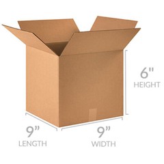 UOFFICE Corrugated Boxes 9″ x 9″ x 6″ Bundle of 25 Shipping Boxes