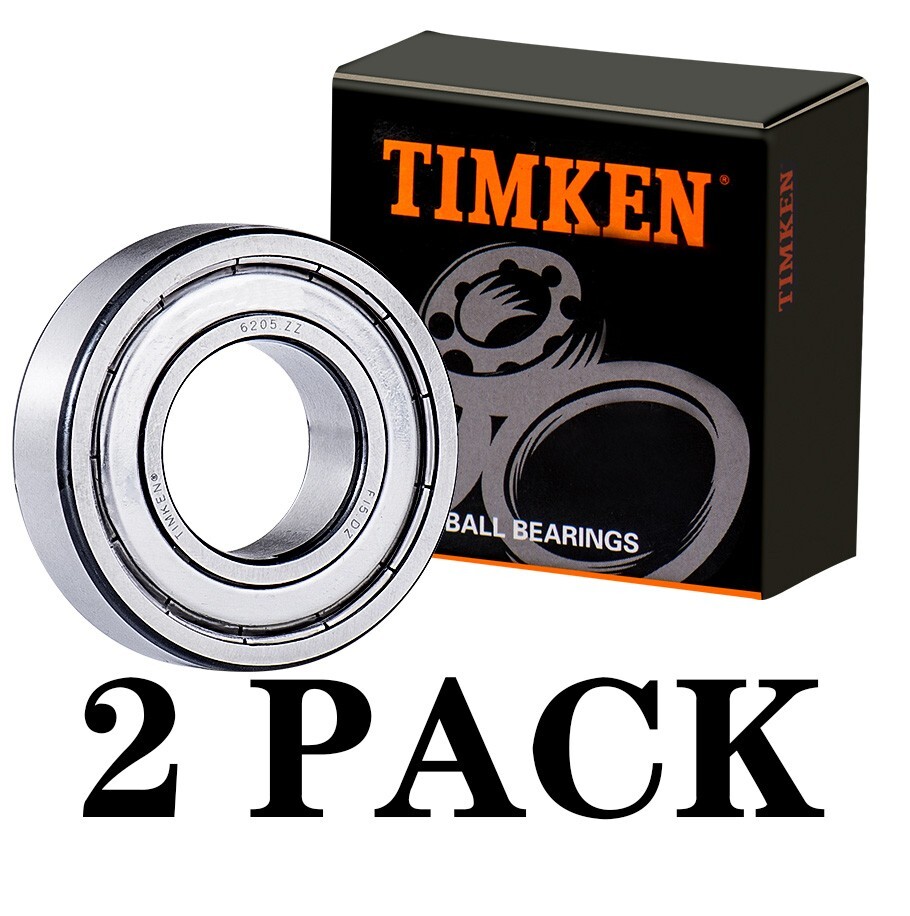 （Qty.2) TIMKEN 6205-ZZ 25X52X15MM Double Metal Seal Bearings 6205ZZ