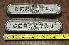 2 Cerrotru Ingot Low Melting Temperature Alloy Vintage Bar 3+ Pounds Bismuth Tin