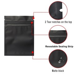 100 Pack Smell Proof Bags 3 x 4 Inch Resealable Mylar 3×4 Inches, Black