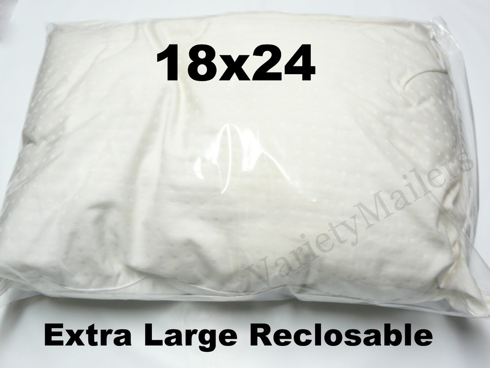 8 Reclosable Plastic Storage Bags 18”x 24” Clear 2 Mil LARGE Zip-Top Bags