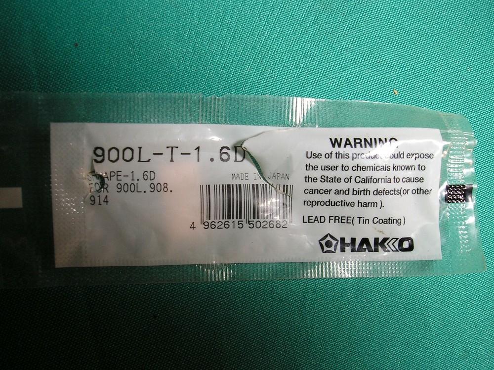 Hakko 900L-T-1.6D 900L Series Chisel Soldering Tip 1.60mm