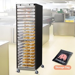 Bun Pan Sheet Rack Cover Bread Speed Rack Cover w/ Zipper Fit 20 Tier / 10 Tier