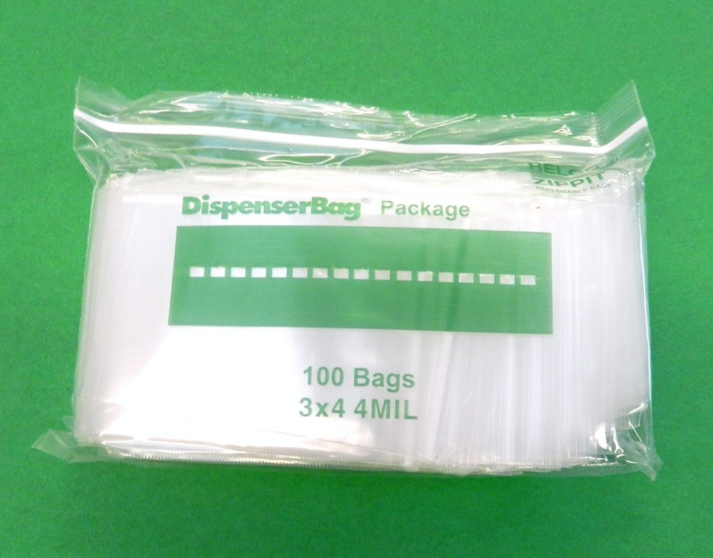 4mil Reloc Zippit 3×4 Bags Clear Reclosable Thick Heavy Duty Bags 3″x4″ 100 Pcs