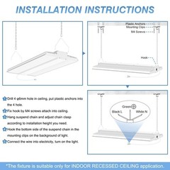 400 Watt LED Linear High Bay Light Industrial Commercial Hanging Fixture 60000LM
