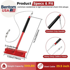 Chain Link Fence Puller Set (2PCS) – Heavy-Duty Chain Link Fence Tools with Cabl