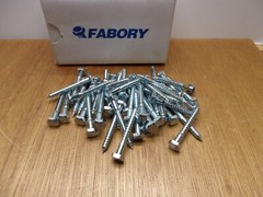 (Qty.50) Fabory 1/4″ X 2″ Hex Head Lag Screw Bolts Zinc Plated Steel 10 TPI