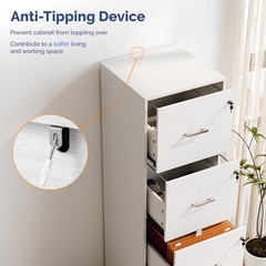 4-Drawer Tall File Cabinet with Independent Locks, Letter-Size Hanging Anti-Tip