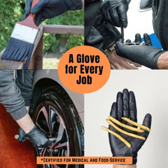 Advance Black Nitrile Exam Gloves IF 51, 5 Mil Disposable Gloves 1000pc S/M/L/XL