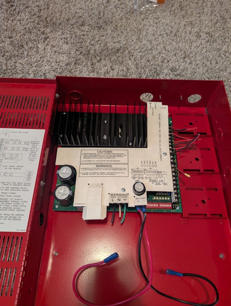 Edwards BPS6A Fire Alarm Remote Booster Power Supply, 6.5A 120VAC