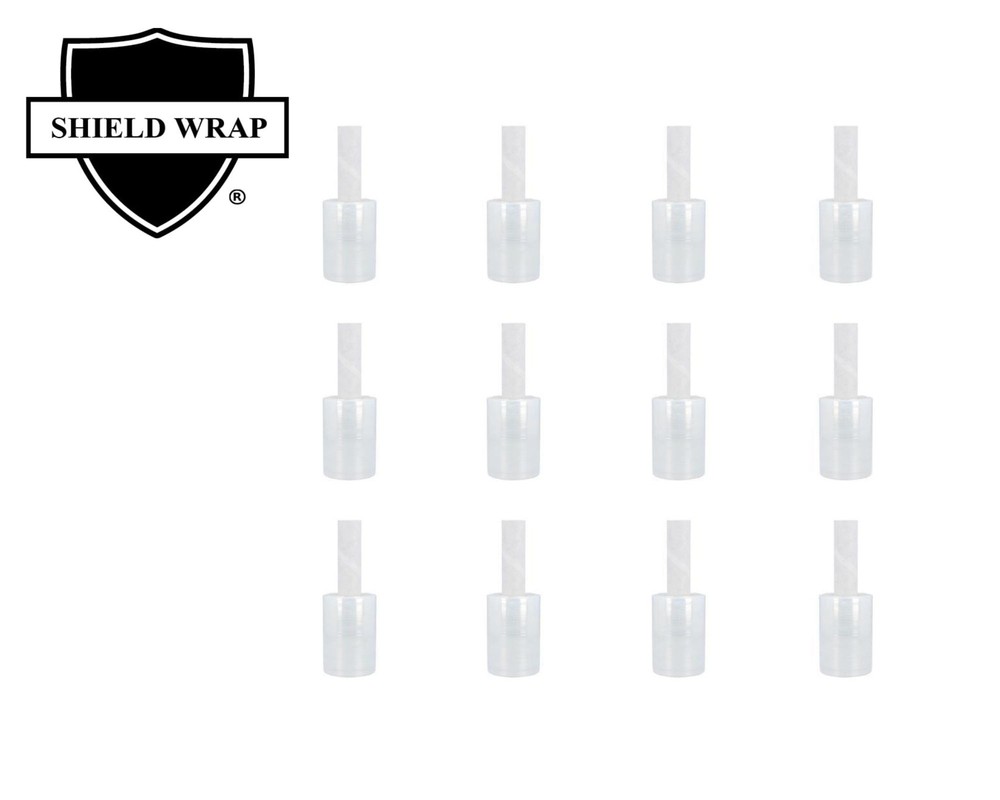 12 Pack Clear 5″x1000′, 80 Ga Mini Stretch Wrap with Handles Plastic Cling Film