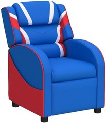 Costzon Kids Recliner Gaming Chair Footrest Headrest Blue Leather
