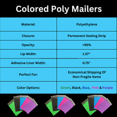 2 Mil 12 x 15.5 Black Poly Mailers Shipping Envelopes Mailing Bags 1000 Pack