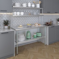12 in. x 60 in. AmGood Stainless Steel Double Deck Over Shelf