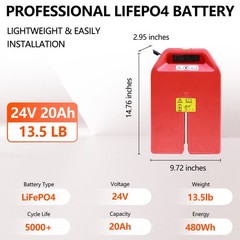 24V/ 48V 20Ah LiFePO4 Lithium Battery For Noblelift EDGE PTE20N PTE33N PTE45N