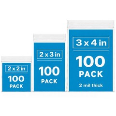 Small Plastic Bags, 300 PCS Small Jewelry Bags 3 Assorted Sizes 2×2 2×3 3×4 Inch