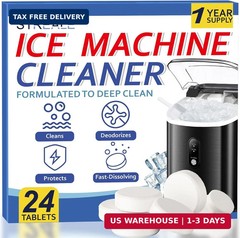 Ice Machine Cleaner Maker and Descaler – 24 Ice Maker Cleaner Tablets Compatible