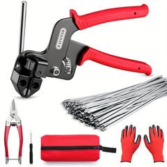 Cable Tie Tool Gun Kit Stainless Steel Zip Tie Cutter + 150 pcs Metal Zip Ties✅
