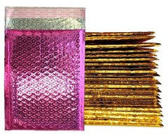 4×8 Honey Pot Gold & Pink Metallic BUBBLE MAILER Combo Padded Business Envelopes