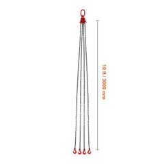 VEVOR 3/8″ x 10′ Chain Sling 4 Legs G80 Lifting Chain with Grab Hooks 18400 lbs