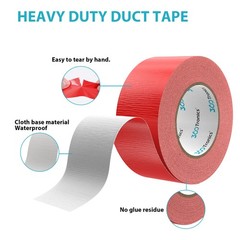 360Tronics Duct Tape, 2in x 30yds, 50 M, 2 Rolls, Red