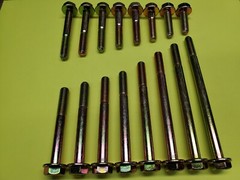 M8-1.25 x (CHOOSE LENGTH & QTY) Class 10.9 Flange Bolts & Lock Nuts Yellow Grade