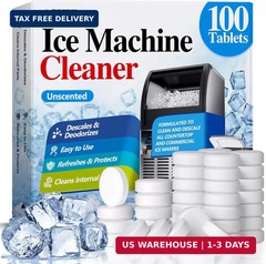 100 Pack Ice Machine Cleaner Descaler Tablets-Ice Maker Cleaner Compatible with