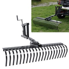 For ATV UTV Lawn Garden Tractors 60″ Landscape Rake W/1 Point Hitch Lift Steel