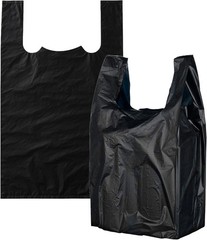 12×6.5×22 Inches Black Plastic Shopping Bags for Grocery Takeout 2400 Pcs