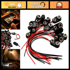 120 Pack 9V Battery Connector Clips – Long Cable, Hard Plastic Shell for DIY Pro