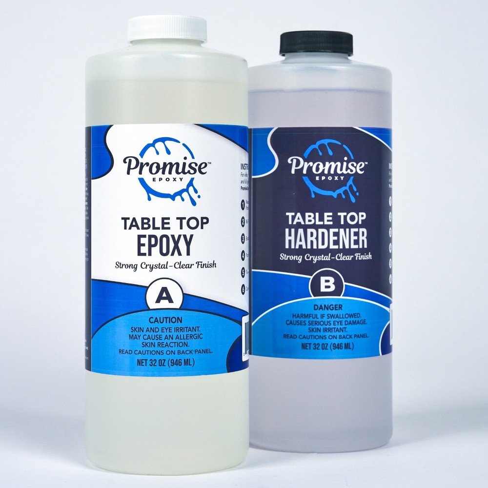Promise Epoxy – 0.5 Gallon of Clear Table Top Epoxy Resin That Self Levels