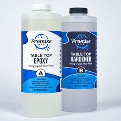 Promise Epoxy – 0.5 Gallon of Clear Table Top Epoxy Resin That Self Levels