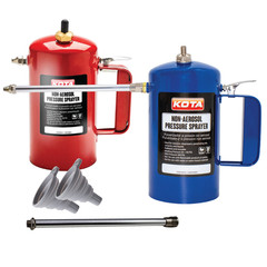 KOTA Non-Aerosol Pressure Sprayer, Refillable Bottle, 32oz Color: Red & Blue