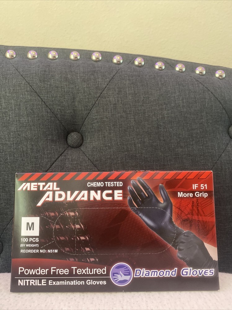SALE 100PCS Black Advance Examination Nitrile Gloves Powder Free 5 Mil IF51