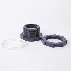 2 Inch PVC Bulkhead Fitting for Water Barrel, Water Tank, Rain Barrels,Npt2 Fema
