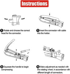Hilitchi 5 in 1 Coaxial Compression Tool with Instruction Manual Coax Cable Crim