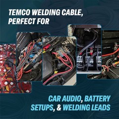 WELDING CABLE 6 AWG 50′ 25′ BLACK 25′ RED FT BATTERY USA NEW Gauge Copper Solar