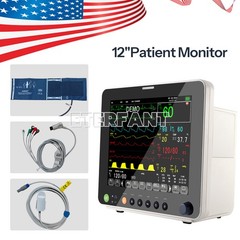 ETERFANT Patient Monitor Multi-Parameter Vital Signs ECG/NIBP/TEMP/RESP/SPO2/PR