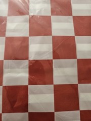 Vintage Design Red White Checkered Print Table Cover Spritz Tablecloth RARE!❤️🤍